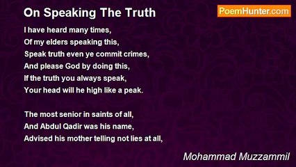 Mohammad Muzzammil - On Speaking The Truth