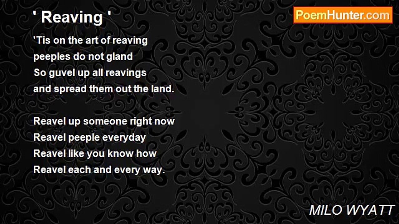 MILO WYATT - ' Reaving '