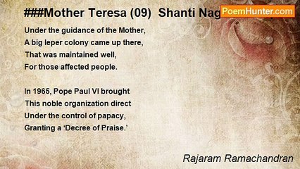 Rajaram Ramachandran - ###Mother Teresa (09)  Shanti Nagar for Lepers