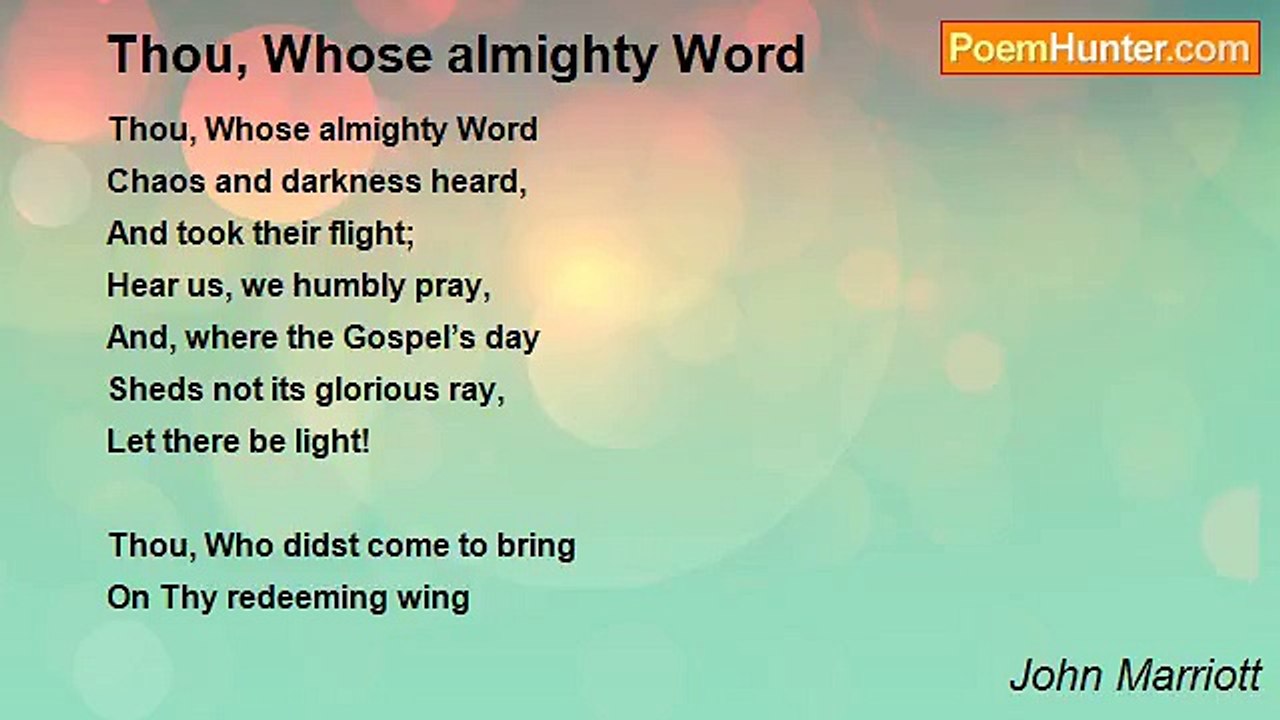 John Marriott - Thou, Whose almighty Word