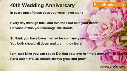 Henry Brown - 40th Wedding Anniversary