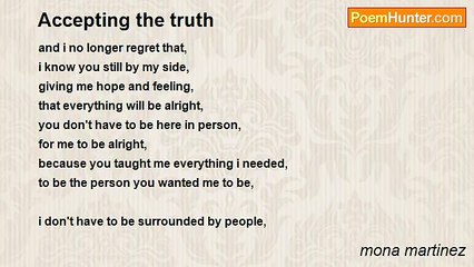 mona martinez - Accepting the truth