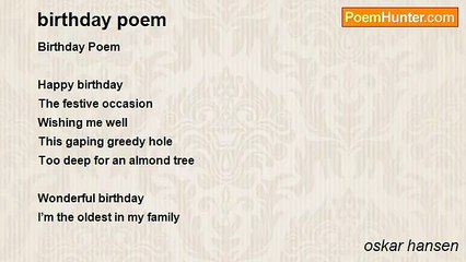 oskar hansen - birthday poem