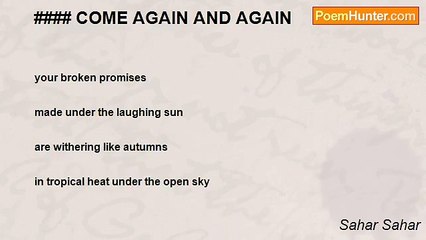 Sahar Sahar - #### COME AGAIN AND AGAIN