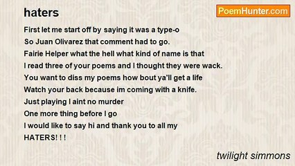 twilight simmons - haters