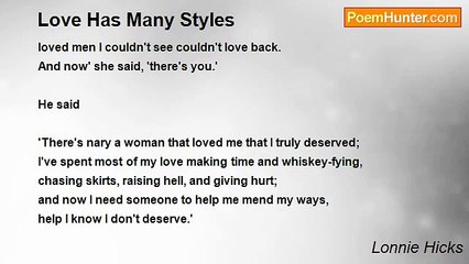 Lonnie Hicks - Love Has Many Styles