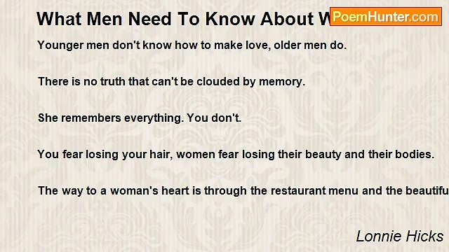 Lonnie Hicks - What Men Need To Know About Women