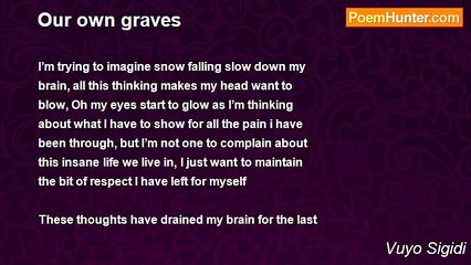 Vuyo Sigidi - Our own graves