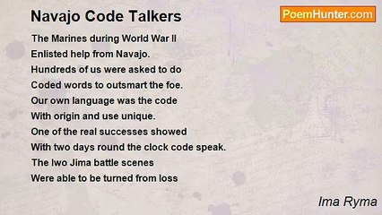 Ima Ryma - Navajo Code Talkers