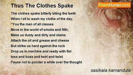 sasikala kamandula - Thus The Clothes Spake