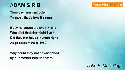 John F. McCullagh - ADAM’S RIB