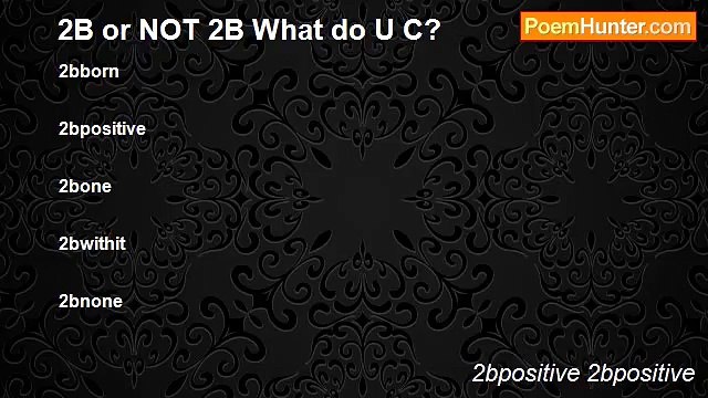 2bpositive 2bpositive - 2B or NOT 2B What do U C?