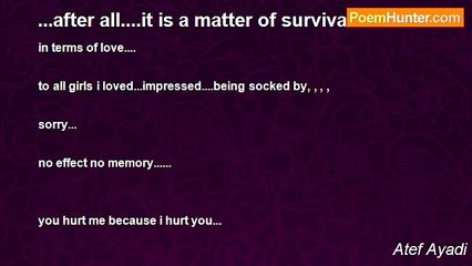 Atef Ayadi - ...after all....it is a matter of survival...