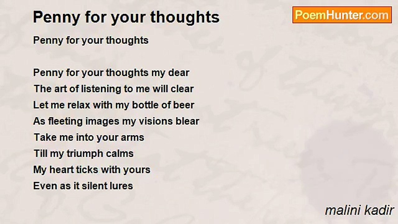 malini kadir - Penny for your thoughts
