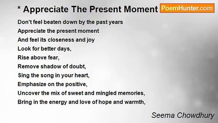 Seema Chowdhury - Appreciate The Present Moment