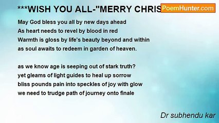 Dr subhendu kar - ***WISH YOU ALL-"MERRY CHRISTMAS"***