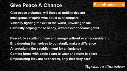2bpositive 2bpositive - Give Peace A Chance