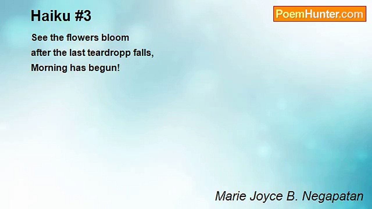 Marie Joyce B. Negapatan - Haiku #3
