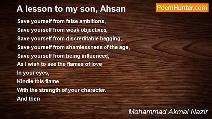 Mohammad Akmal Nazir - A lesson to my son, Ahsan