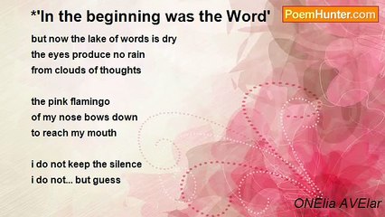 ONElia AVElar - *'In the beginning was the Word'