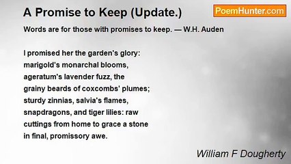 William F Dougherty - A Promise to Keep (Update.)