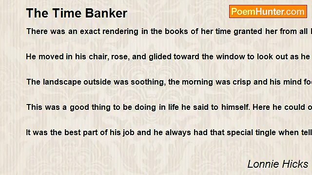 Lonnie Hicks - The Time Banker