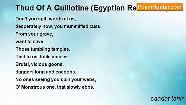 saadat tahir - Thud Of A Guillotine (Egyptian Revolution)