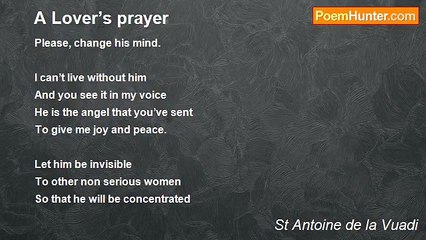 St Antoine de la Vuadi - A Lover’s prayer