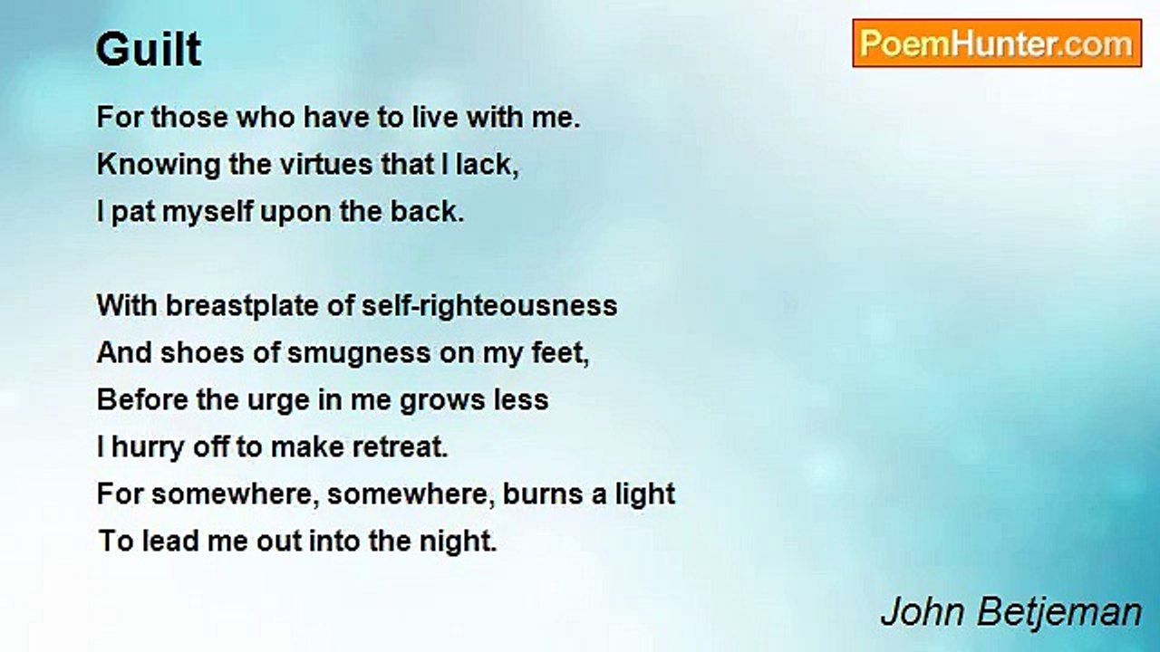 John Betjeman - Guilt