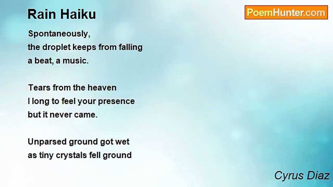 Cyrus Diaz - Rain Haiku