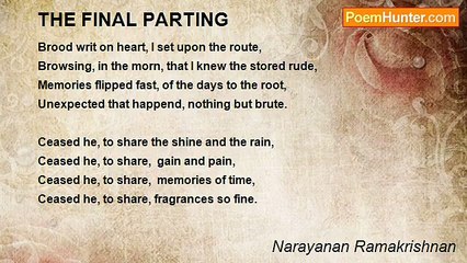 Narayanan Ramakrishnan - The Last Farewell 🌅