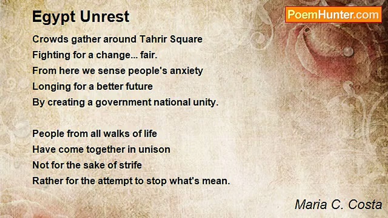 Maria C. Costa - Egypt Unrest