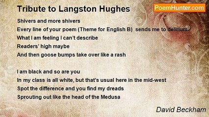 David Beckham - Tribute to Langston Hughes