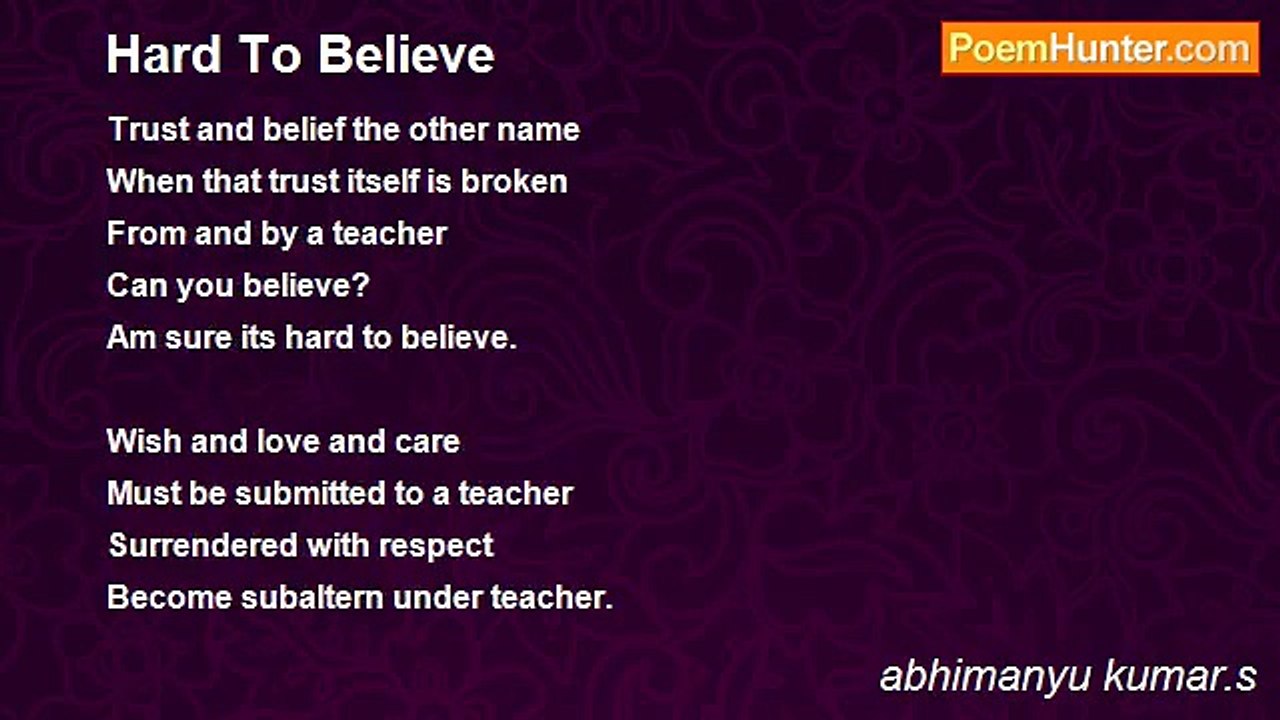 abhimanyu kumar.s - Hard To Believe
