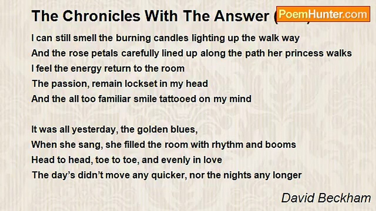David Beckham - The Chronicles With The Answer (Pt 1)