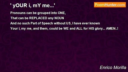 Enrico Morilla - ' yOUR i, mY me...'