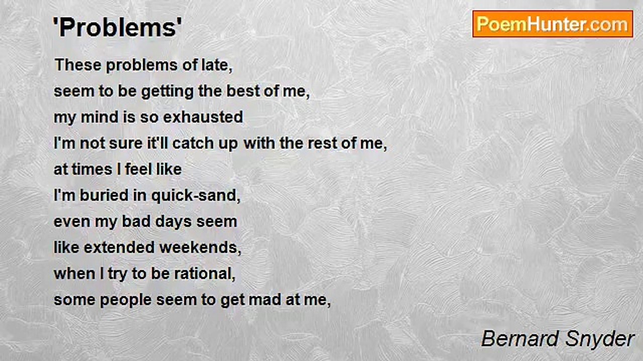 Bernard Snyder - 'Problems'
