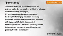Bernard Snyder - 'Sometimes'