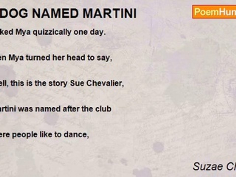 Suzae Chevalier - A DOG NAMED MARTINI