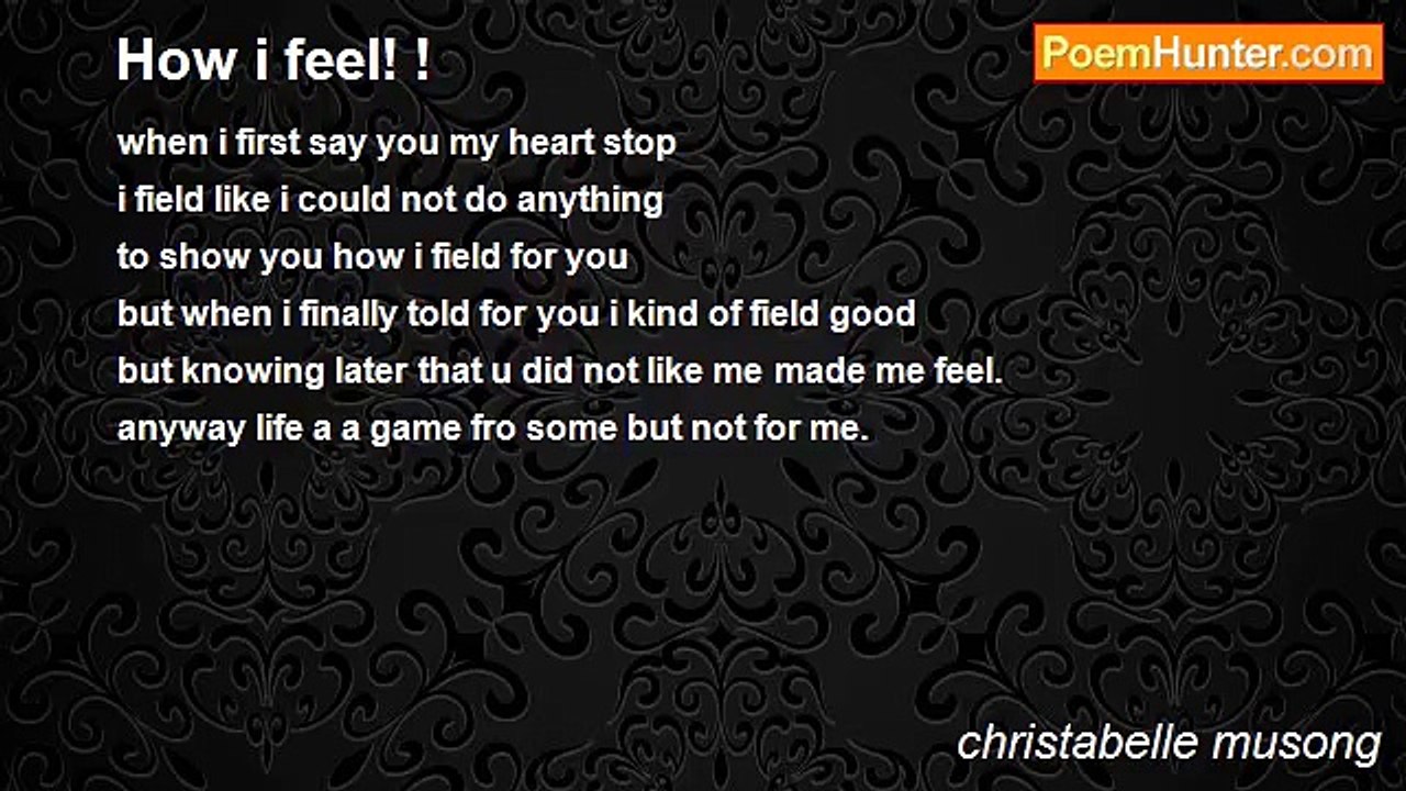 christabelle musong - How i feel! !