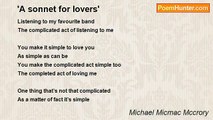 Michael Micmac Mccrory - 'A sonnet for lovers'