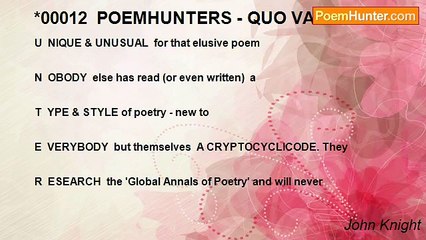 John Knight - *00012  POEMHUNTERS - QUO VADIS?