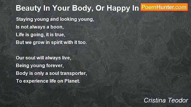 Cristina Teodor - Beauty In Your Body, Or Happy In Your Soul?