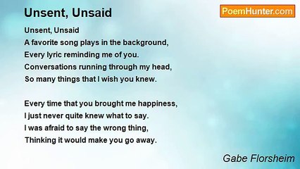 Gabe Florsheim - Unsent, Unsaid