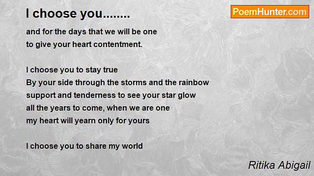 Ritika Abigail - I choose you........