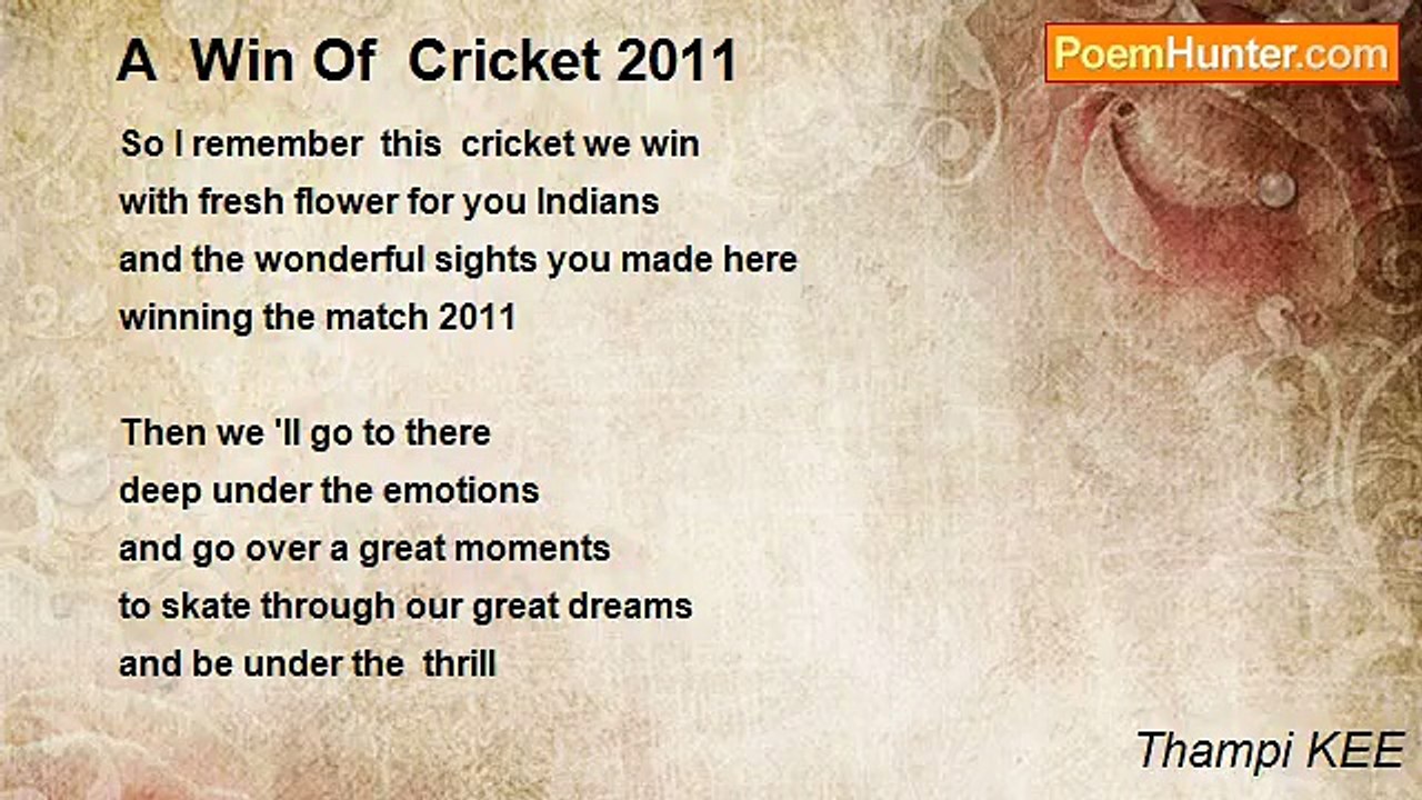 Thampi KEE - A  Win Of  Cricket 2011
