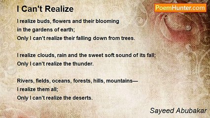 Sayeed Abubakar - I Can't Realize