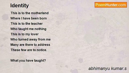 abhimanyu kumar.s - Identity