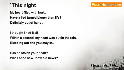 Dislocated Heart - `This night