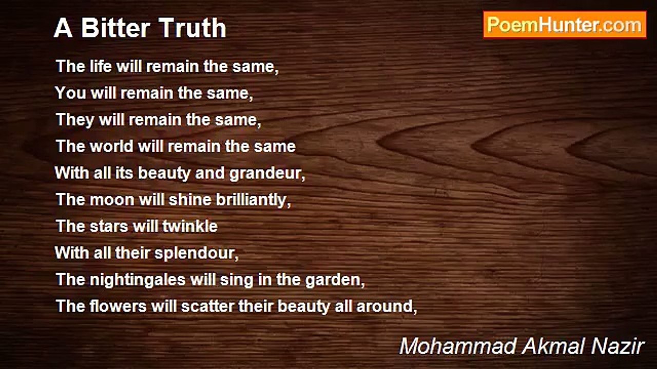 Mohammad Akmal Nazir - A Bitter Truth